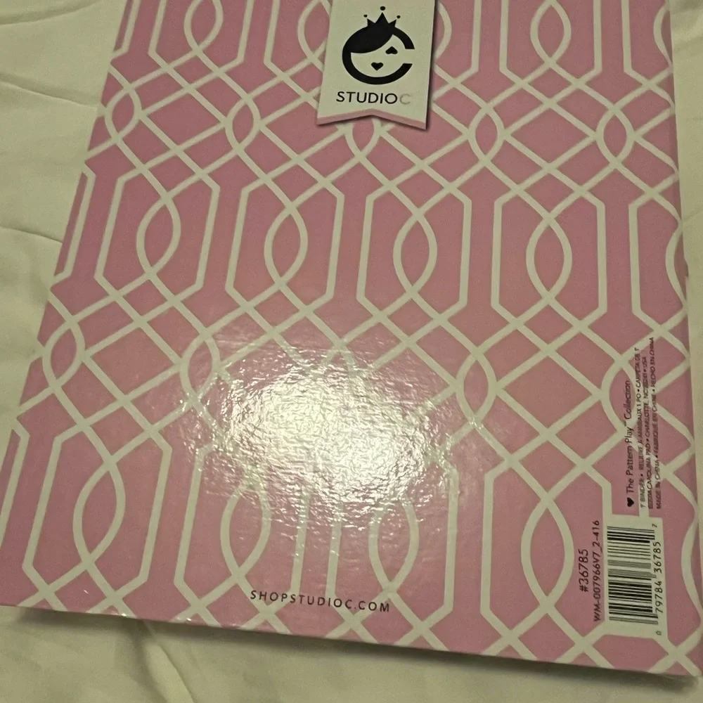 Pink Geometric Patterned 1” Binder - Studio C pattern play collection